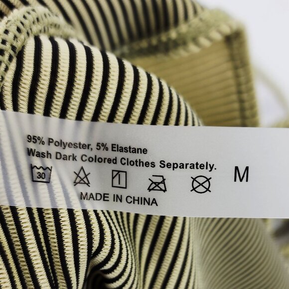 Striped Bikini Set With Triangle Swimsuit Top & Skirt Cover-Up Size M - Picture 3 of 7